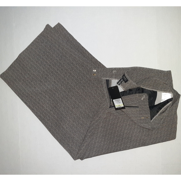 Jones New York Plus Size Herringbone Sandstone Wide-Leg Cullotes - Picture 4 of 13